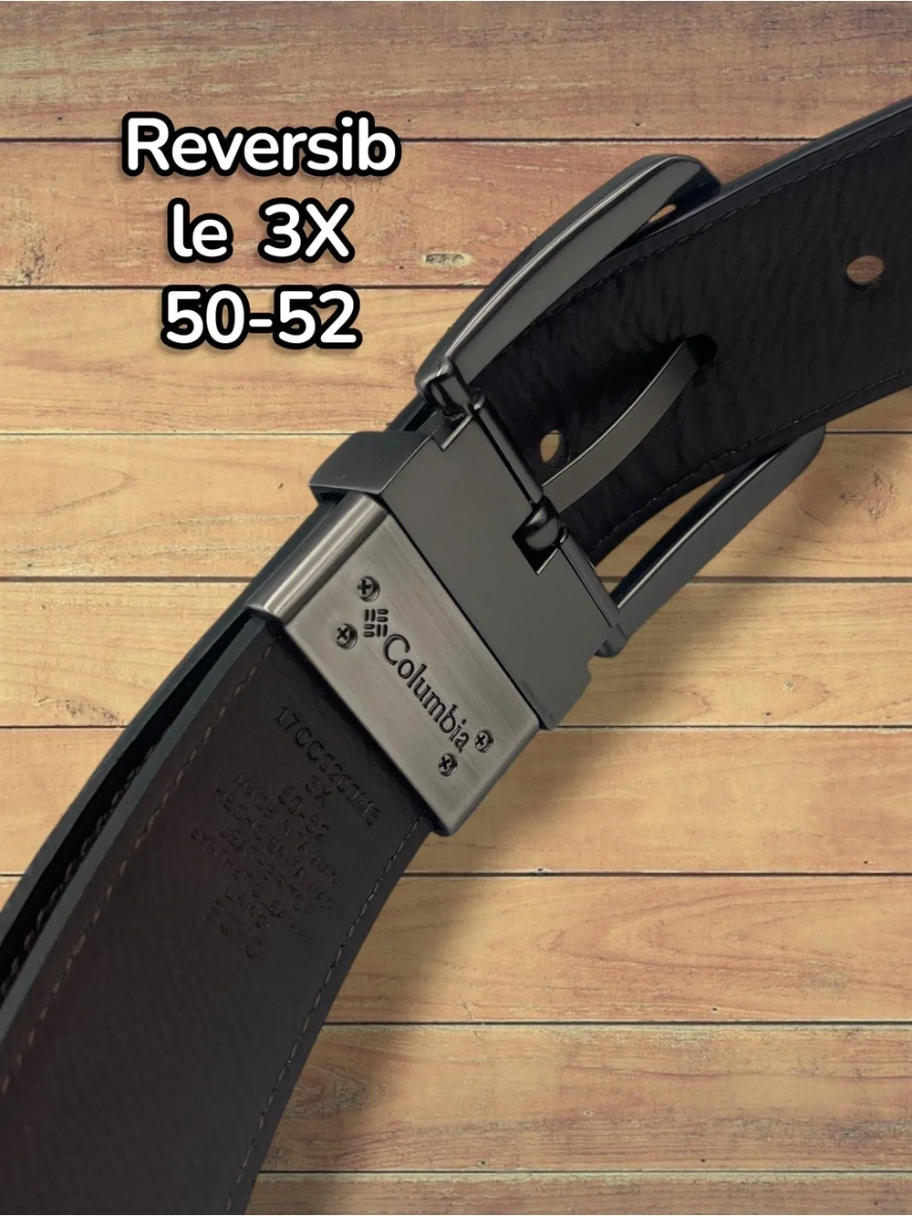 Columbia Men’s Big & Tall Reversible Belt Black/Brown Size 50-52 (3X)